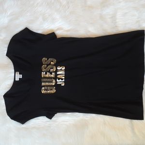 Guess Jeans logo shirt black and gold size xl